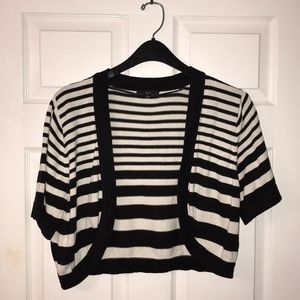 R&K Black and White striped Bolero- Size XL